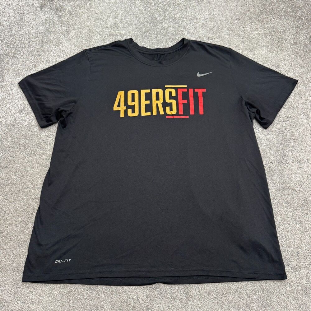 Nike Dri-Fit 49ers Fit San Francisco Short Sleeve T-Shirt Mens 2XL Black NFL Tee